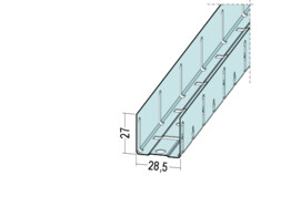 U-PROFIEL PLOOIBAAR 27/28MM 3.00M RANDPROFIEL