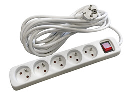 STEKKERDOOS 6-VOUDIG 5M KABEL
